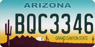 AZ license plate BQC3346
