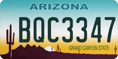 AZ license plate BQC3347