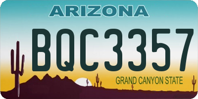 AZ license plate BQC3357
