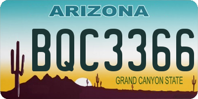 AZ license plate BQC3366