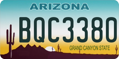 AZ license plate BQC3380