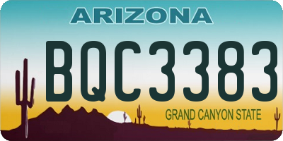 AZ license plate BQC3383