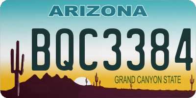 AZ license plate BQC3384