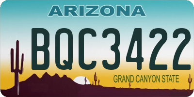 AZ license plate BQC3422