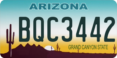 AZ license plate BQC3442