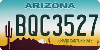 AZ license plate BQC3527