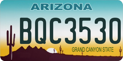 AZ license plate BQC3530