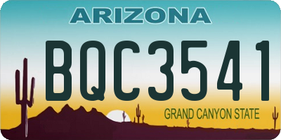 AZ license plate BQC3541