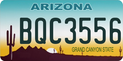 AZ license plate BQC3556