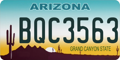 AZ license plate BQC3563