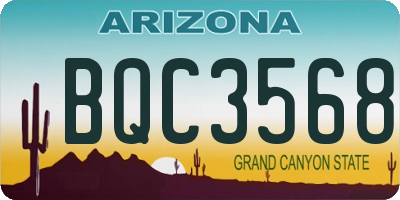 AZ license plate BQC3568