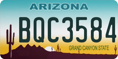 AZ license plate BQC3584