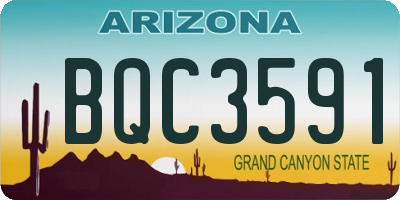 AZ license plate BQC3591