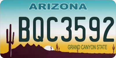 AZ license plate BQC3592