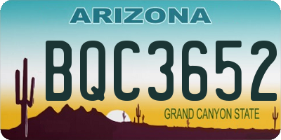 AZ license plate BQC3652