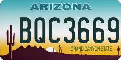 AZ license plate BQC3669