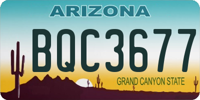 AZ license plate BQC3677