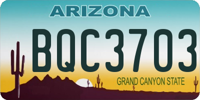 AZ license plate BQC3703