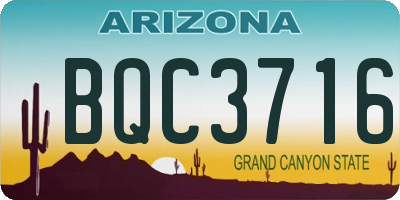 AZ license plate BQC3716