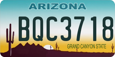 AZ license plate BQC3718