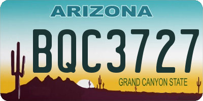 AZ license plate BQC3727