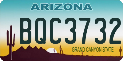 AZ license plate BQC3732
