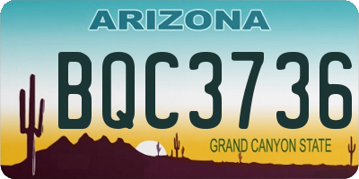 AZ license plate BQC3736