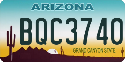 AZ license plate BQC3740