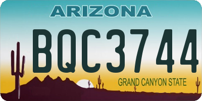 AZ license plate BQC3744