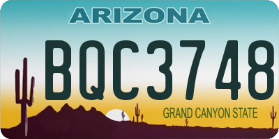 AZ license plate BQC3748