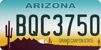 AZ license plate BQC3750