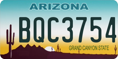 AZ license plate BQC3754
