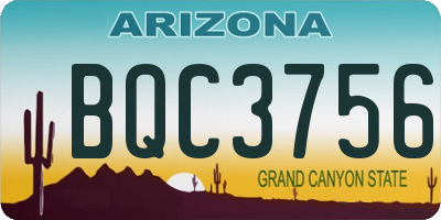 AZ license plate BQC3756