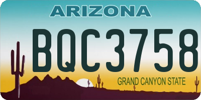 AZ license plate BQC3758