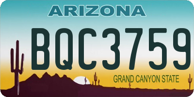AZ license plate BQC3759