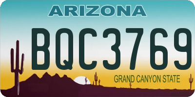 AZ license plate BQC3769