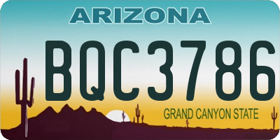 AZ license plate BQC3786