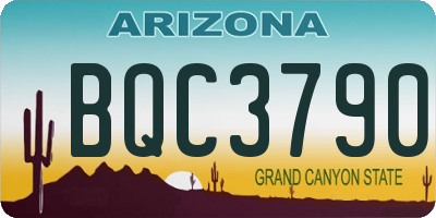 AZ license plate BQC3790