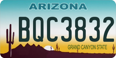 AZ license plate BQC3832