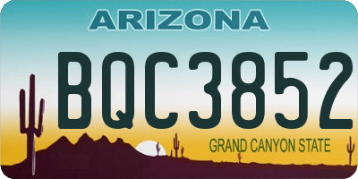 AZ license plate BQC3852