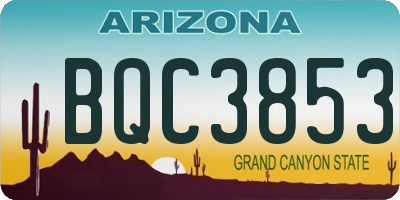 AZ license plate BQC3853