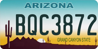 AZ license plate BQC3872