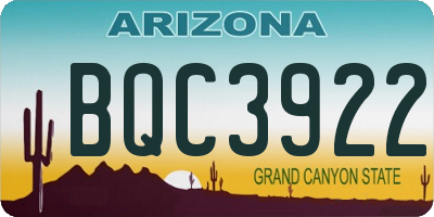 AZ license plate BQC3922