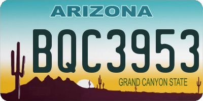 AZ license plate BQC3953