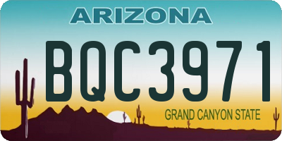 AZ license plate BQC3971