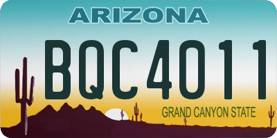 AZ license plate BQC4011