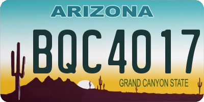 AZ license plate BQC4017