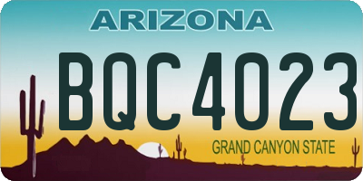 AZ license plate BQC4023