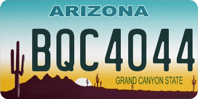 AZ license plate BQC4044