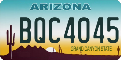 AZ license plate BQC4045